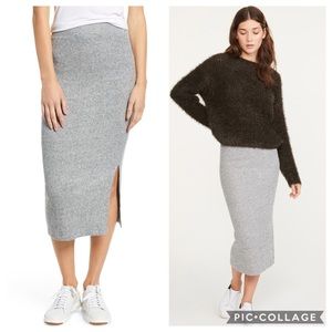 NWT Lou & Grey Ribbed Midi Skirt